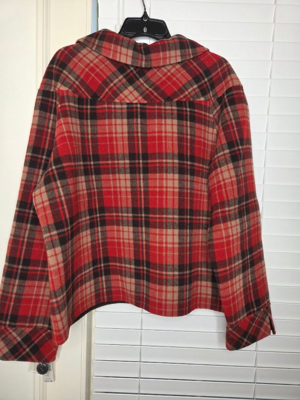 NWT Pendleton Womens Red Plaid Jacket XL Merino Wool Button up Classic Preppy - Picture 4 of 7